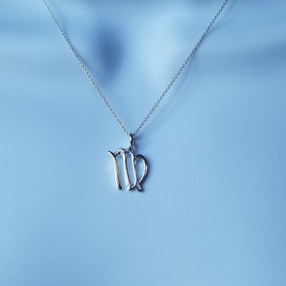 New Delicate 16" Sterling Silver Virgo Necklace w/